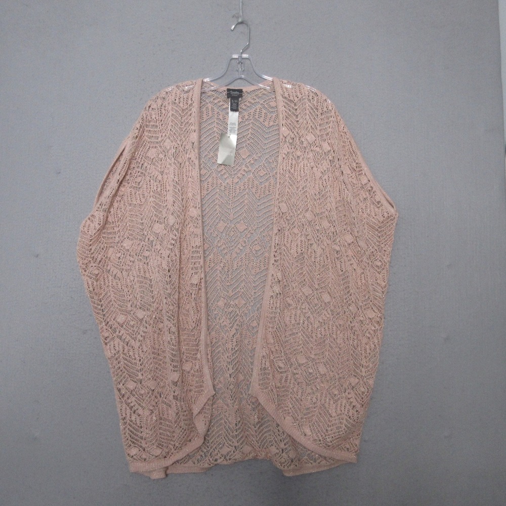 Chicos Cardigan Sweater Lace Crochet Open Knit Lightweight Beachy Boho Fairy NWT